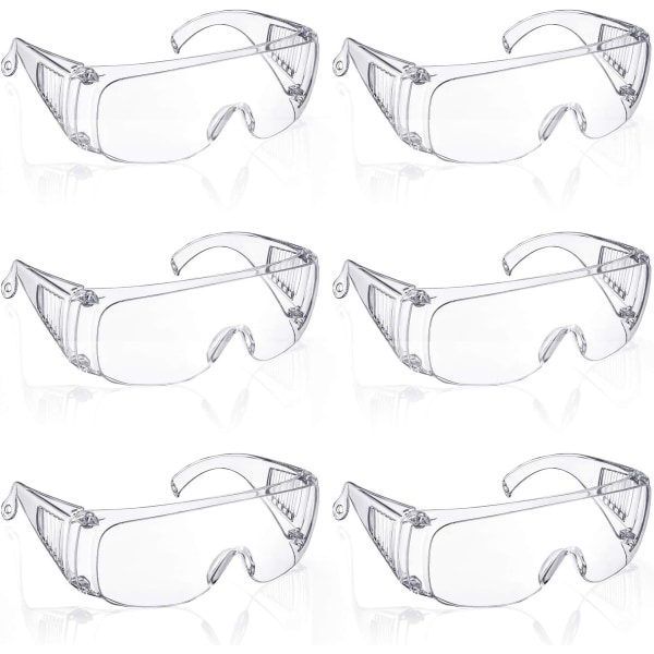 6-pack skyddande PoF-LYCarbonate Glasögon Klara skyddsglasögon Anti-dimglasögon med slagtålig lins