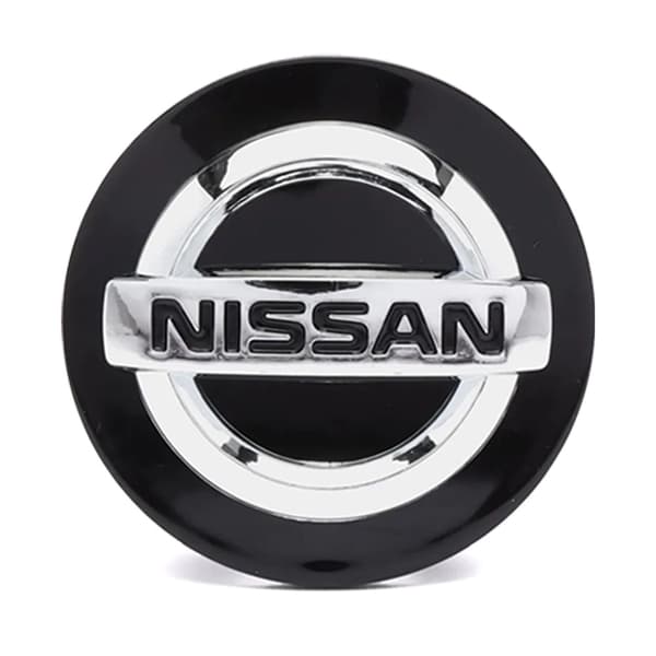 Nissan centrumkåpor / hjulnavsbilsemblem - 4-pack 60mm - Svart