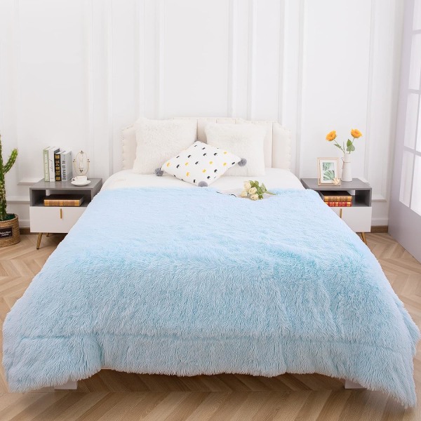 Konstgjord Pälsfilt, Supersoft Lätt Shaggy Fuzzy Filt Varm Mysig Plysch Fluffig Dekorativ Filt för Soffa, Säng, Stol