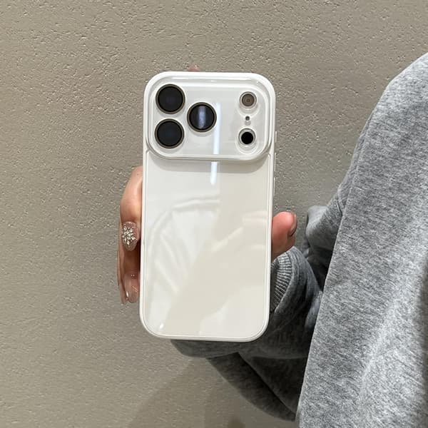 for iPhone 18 Pro Max Luksuriøst Enkelt Herdet Glassdeksel - Hvit White iPhone18 Promax