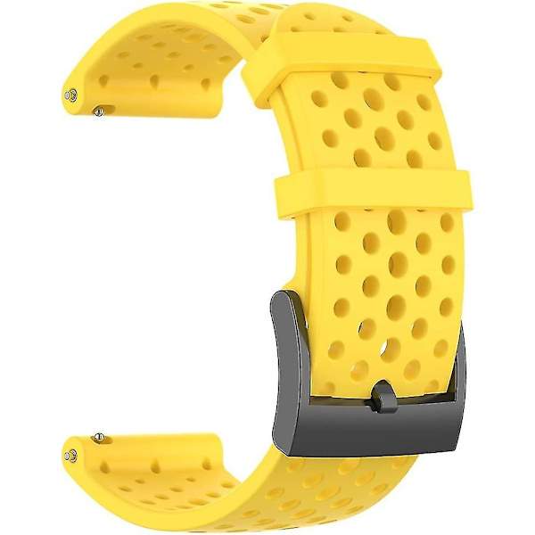 Uusi Silikonihihna Urheiluranneke Suunto 9 & Suunto 7 - Keltainen L(24mm)