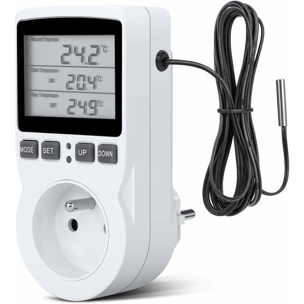 Digital Temperaturkontroller, Varme Kjøle Termostat Socket, for Fast Temperaturkontroller -40~120°C