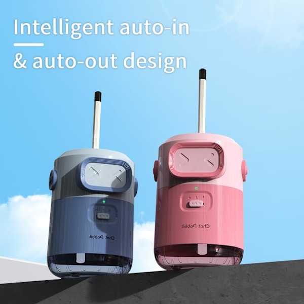 Automatisk Elektrisk Blyantspidser, Genopladelig Blyantspidser til 6,5-8 mm Blyanter & Farveblyanter, Bærbar Blyantspidser Pink