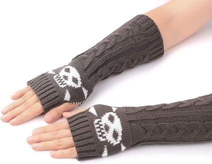 Fingerless Punk Skull Håndvarmer Til Cosplay Skrivning Kørsel
