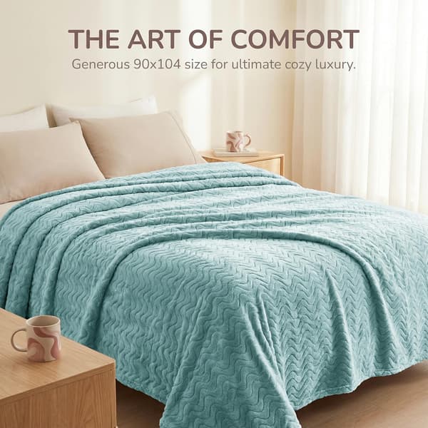 Stort fleeceteppe til sofa, celadon, 230x230 cm Mykt, pustende, lett sofateppe til soverom, mykt og koselig jacquard-bølgeteppe 230x230cm Celadon