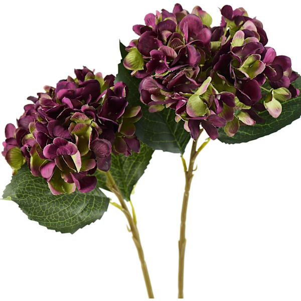 5 st konstgjorda sidenhortensior, blomsterarrangemang dekoration 47 cm Date red