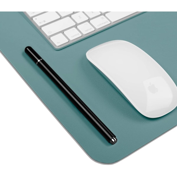Läder skrivbordsunderlägg, kontorsunderlägg, halkfri PU-läder skrivbordsunderlägg, laptop skrivbordsunderlägg, vattentätt skrivbordsunderlägg Light Blue 36" x 17"
