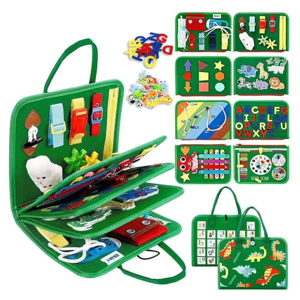 Montessori aktivitetsbok for barn - 8 sider green
