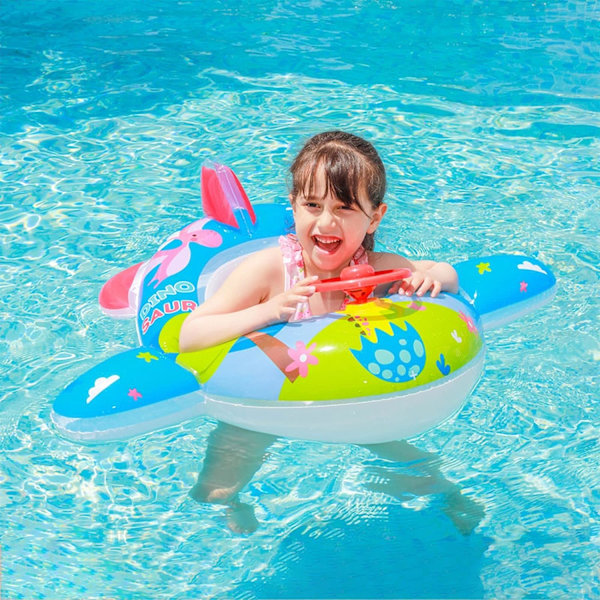 Babyflottör för pool, simflottör baby uppblåsbara flottör med ratt och vattenpistol