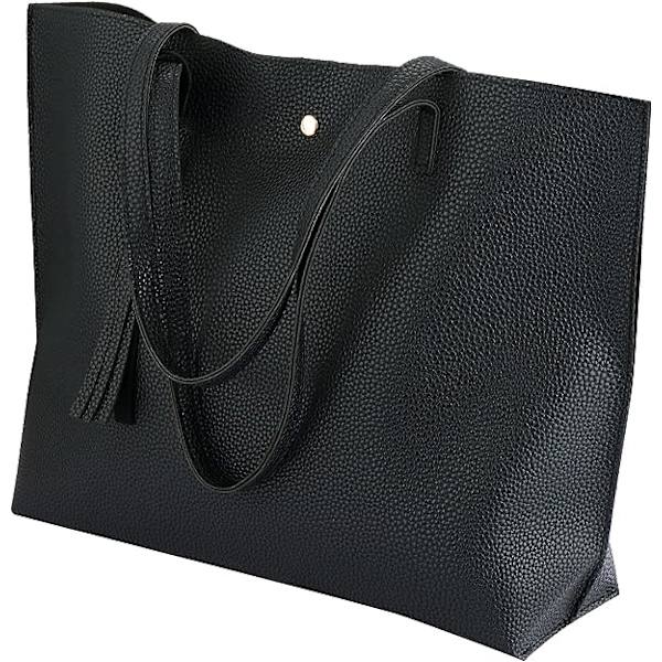 Håndvesker for kvinner, damehåndveske tote bag myk PU-lær stor kapasitet kvinners topphåndtak skulder veske for kvinner svart håndveske