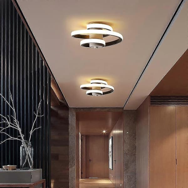18W Moderne LED Loftlampe Metal Sort (Varm Hvid 3000K) [Energiklasse E]