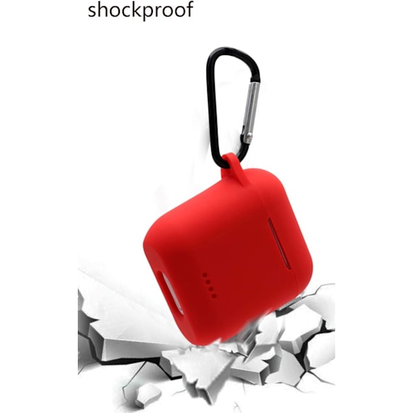 Bluetooth-øretelefonsilikoneetuiet er kompatibelt med Tozo t6, LED, tozo t6-etui med nøglering. (Sort)