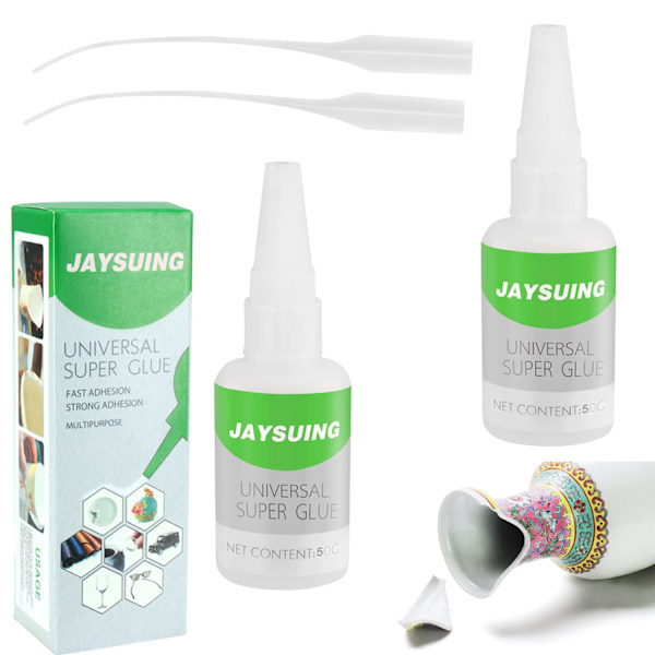 2 kpl hitsauskestävä öljypohjainen liima, VingTankUniversal Super Glue, vahva muovipohjainen liima nopeaan korjaukseen ja kovettumiseen