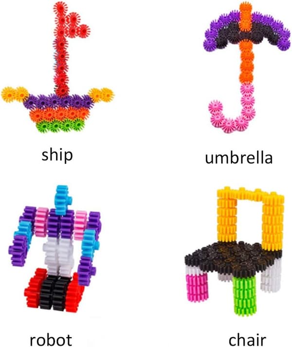 Gear Interlocking Learning Set, Operating Building Kit Toy with Carrying Bag Occupational Therapy - Blandede Farger