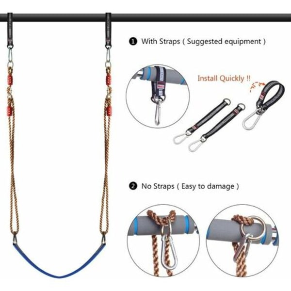 Mousquetons Grande Charge Charge Max 180KG en Alliage de Zinc pour Balançoire Hamac Escalade (Kit de 2pcs)