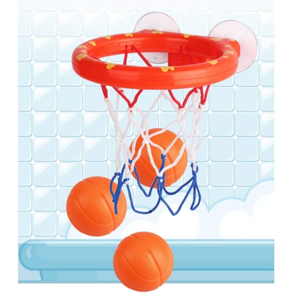 Baby Badleksaker Basketkorg & Mini Bollar Set för Småbarn Pojkar Flickor, Badkar Lekset