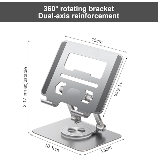 Tabletstativ, 360° roterende laptopstativ, stativ 12,9 tommer