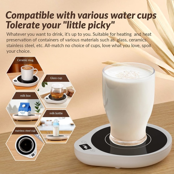 Kaffevärmare och muggvärmare för skrivbord med 3 temperaturinställningar Varmare kaffemuggvärmare