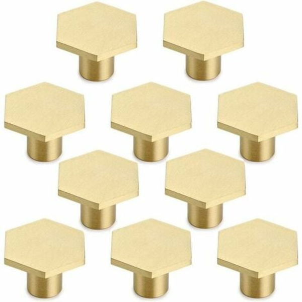 10 kpl messinkiset kuusikulmaiset nupit, kaapin oven nupit pyöreät messinkiset nupit huonekalunupit 30*21mm