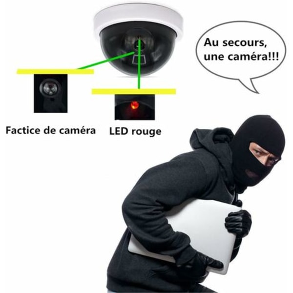 4-pack trådlös kupol virtuell kamera falsk utomhussäkerhetssimulering med realistiskt utseende IR-LED