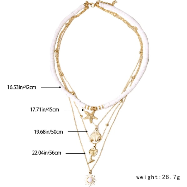 Layered halsband guld pilgrimsmussla Seashell hänge halsband smycken