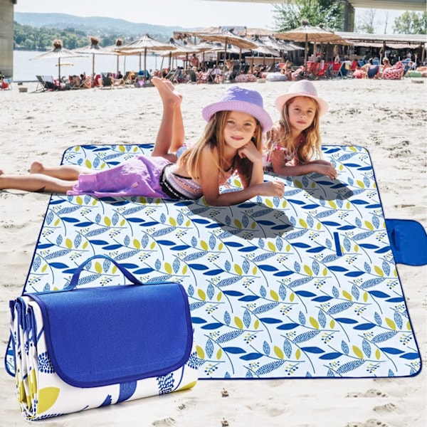 Piknikteppe Vanntett Sandproof Strandmatte, Reise Bærbar Strandteppe, Utendørs Piknik