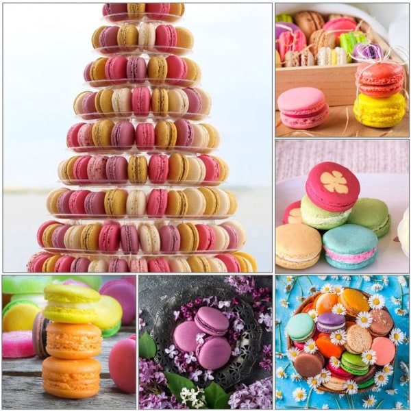 Macaron måtte silikone bagemåtte form sæt 48 huller kapacitet non-stick bageform kage bageform sæt med dekorations penne og 4 tud