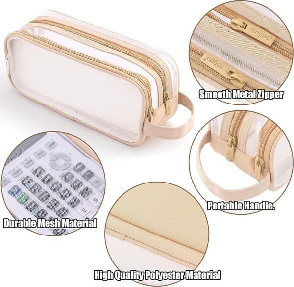 Pennfodral, transparent pennfodral, pennfodral kontor pennfodral Light coffee