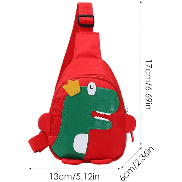 Cross Body Väskor För Barn Pojkar Och Flickor Ryggsäck Söta Dinosaurie Väska Resa Liten Portfölj För Barn Red 6.69inch