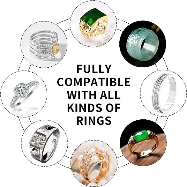Set med 12 ringstorleksjusteringar för lösa ringar, osynlig ringstorleksjusterare, ringspännare för kvinnor, justera ringstorlek, (guld)