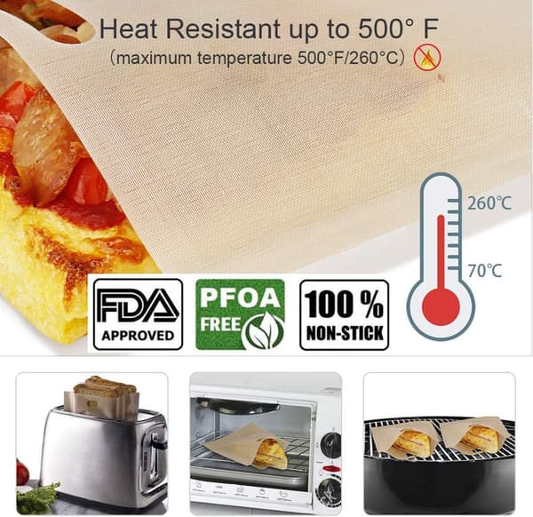 6-pak genanvendelige toastposer, perfekte til grillede ostesandwich