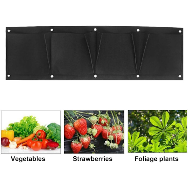 4 Lomme Havemur Hængende Planter Horisontal Blomst Plante Hængende Planter Gropose 100 X 30 cm