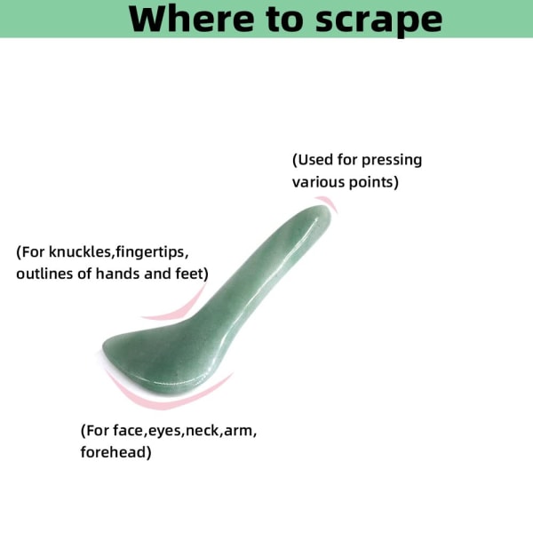 Gua Sha ansigtsværktøj Naturlig jade sten massageplade værktøjer til SPA akupunktur terapi triggerpunkt behandling, Gua Sha skrabning