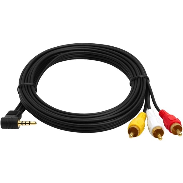 3,5 mm till 3 RCA-videokabel för videokamera - 6,5 fot