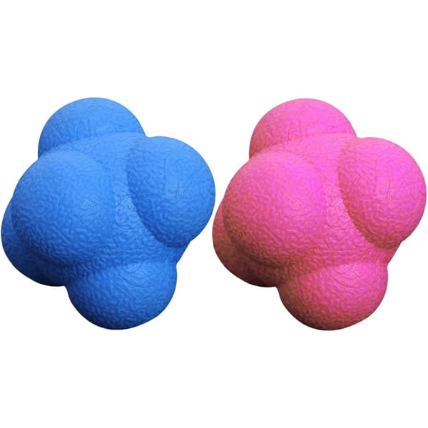 Reaktionsboll, Hexagon Agility Ball, för träning Förbättra hand-öga-reaktion och smidighetskoordinationsreflexövning, (2st)