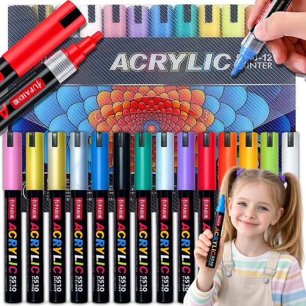 Akrylpennsett 12 stk vanntett