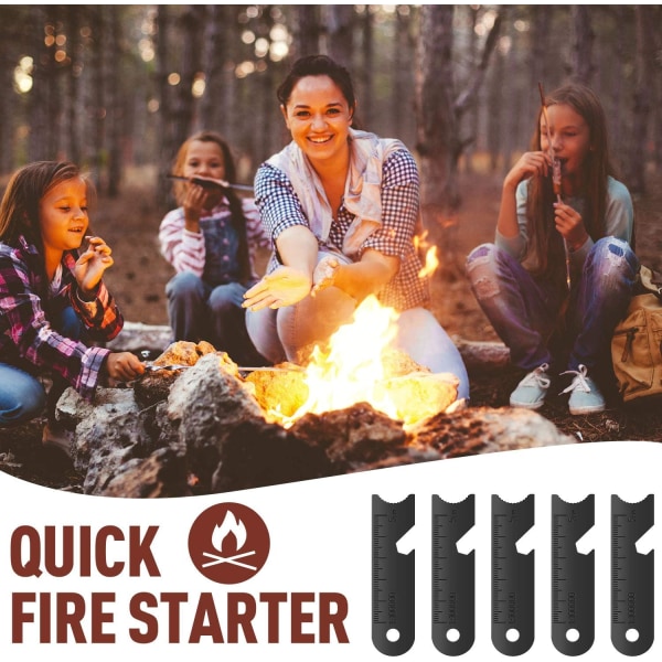 10-pakke Flint Fire Starters med nøkkelring for overlevelsesboringer, nødstilfeller, camping, backpacking, fotturer, jungeleventyr, jakt