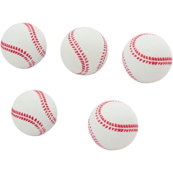 Mjuk baseballgummiövningsstudsboll för nybörjarsportträningsövning 2,8 tum 5 st.