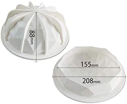 Diamantformet rund silikonkakeform med dessertsjokolademousse-spatel