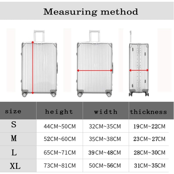 Rejsetaskebeskyttelse Bagagekuffertbeskytter Passer til 18-32 tommer bagage compass M