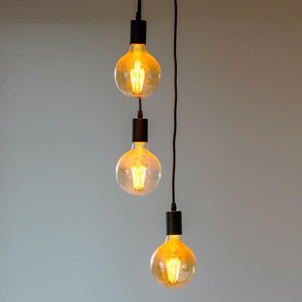 Edison Retro LED-glödlampor, Varmt ljus 2700K, 6W (motsvarar 60W), G80 E27, 220V, 4-pack [Energiklass E]