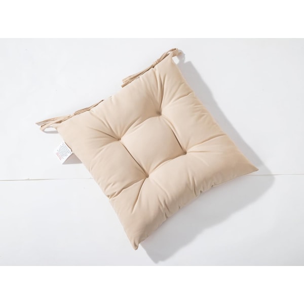 Stolsdynor med band, set om 4, beige, 40 x 40 cm