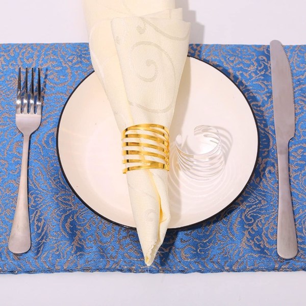 Lautasliinasormus, 12 kpl Metallinen lautasliinasoljen pidike hääjuhliin illallispöydän koristeluun (kulta)