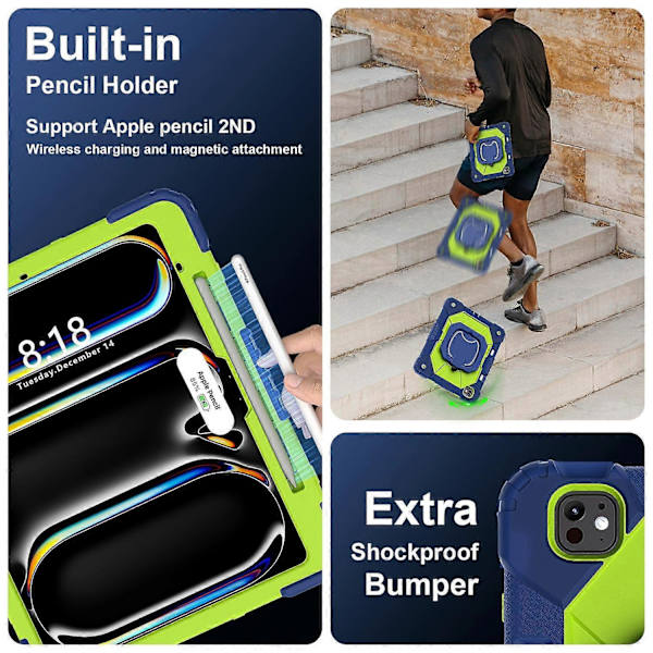 Kickstand-etui til iPad Pro 13 (2024) Silikone+PC Tablet Cover