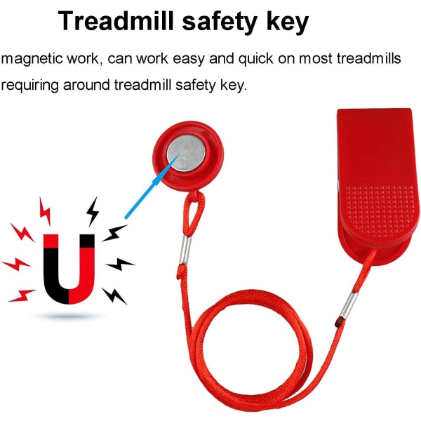 Löpband Säkerhetsnyckel Passar de flesta Löpband Magnet Säkerhetslås Fitness Replacement Kit