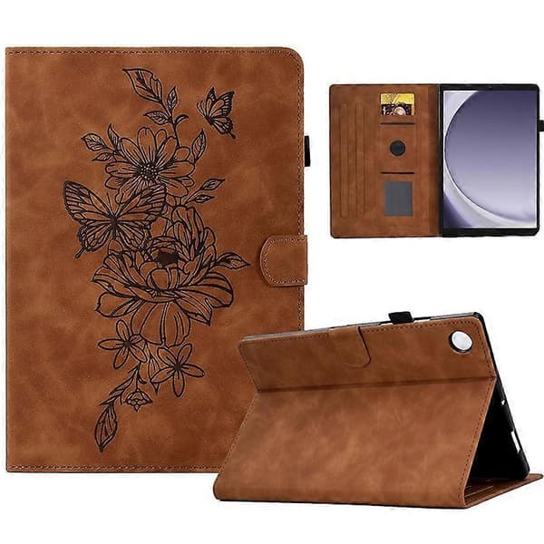 Til Samsung Galaxy Tab A9+ Etui PU Læder Tablet Cover med Kortholder Stand