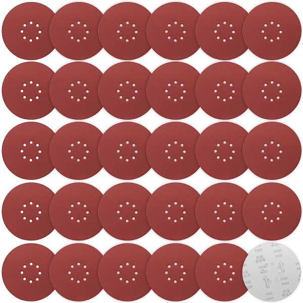 225mm sanding discs, 30 pcs 225mm sanding discs 8 hole P600 grit 225mm sanding discs Sanding paper hook and loop sanding discs for long neck sanders