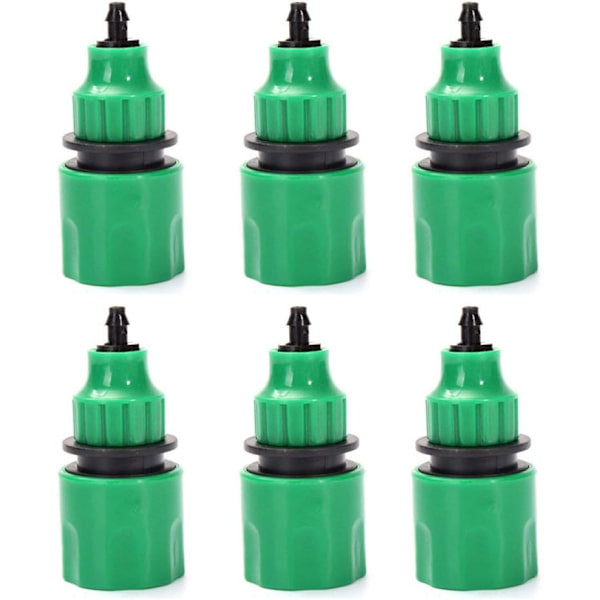 Haveadapter til haveslange, envejsadapter, hanetilslutning, fittings til vanding, pakke med 6