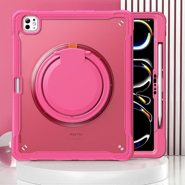 Fodral för iPad Pro 13 (2024) Roterande Ställ PC+TPU+Silikon Tablet Skydd
