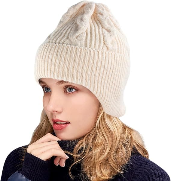 Dame Vinter Beanie Hat Varm Blød Stræk Slouchy Skully Strikhue